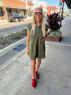 Collar Zipper Pocket Loose Dress