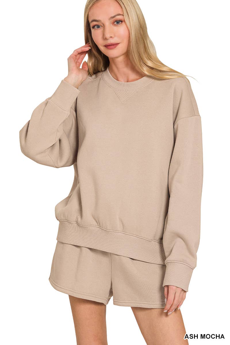 Fleece Sweatshirts & Shorts Set
