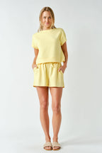 Luxe Sand Wash Rib Classic Tee Set