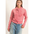 Striped Cardigan With Scarf
