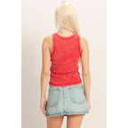 Acid Washed Ribbed Tank Top