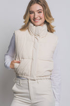 High Neck Cropped Puffer Vest