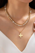 Multi-Layered Cross Pendant Necklace | 80N93429