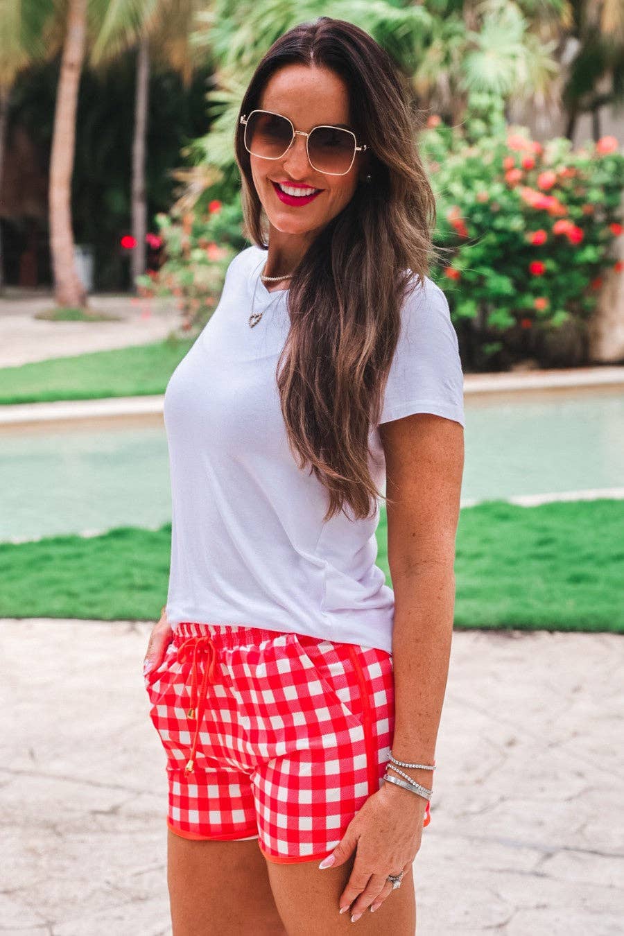 Red orange shorts