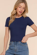 ...Cotton Jersey Baby Rib Tee