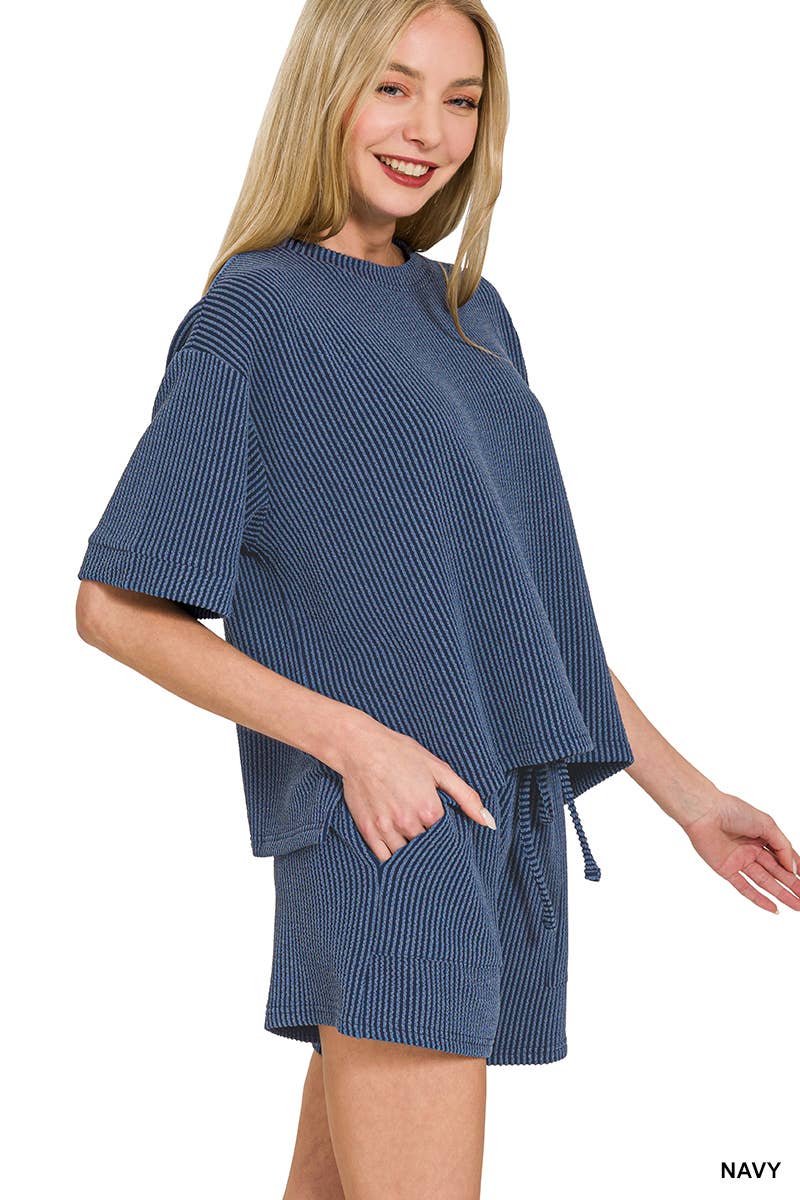 Rib Tee & Shorts 2pc Set