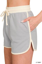 0501 French Terry Contrast Binding Pullover & Shorts Set SI-29799