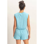 Burnout French Terry Sleeveless Top & Shorts Set