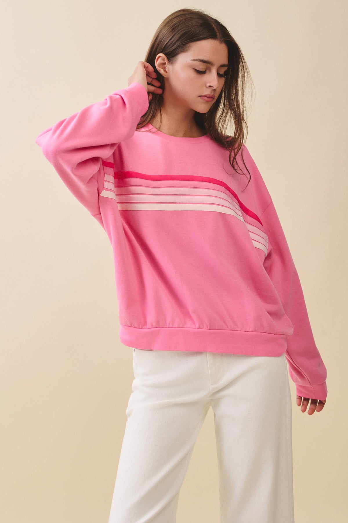 9150GK Retro Ombre Stripe Graphic Sweatshirt