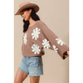 DAISY FLORAL PATTERN KNITTED SWEATER TOP