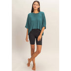 Relaxed High-Low Batwing Sleeve Top