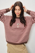 ZELDA MARTINI BEAD STRIPED SWEATER