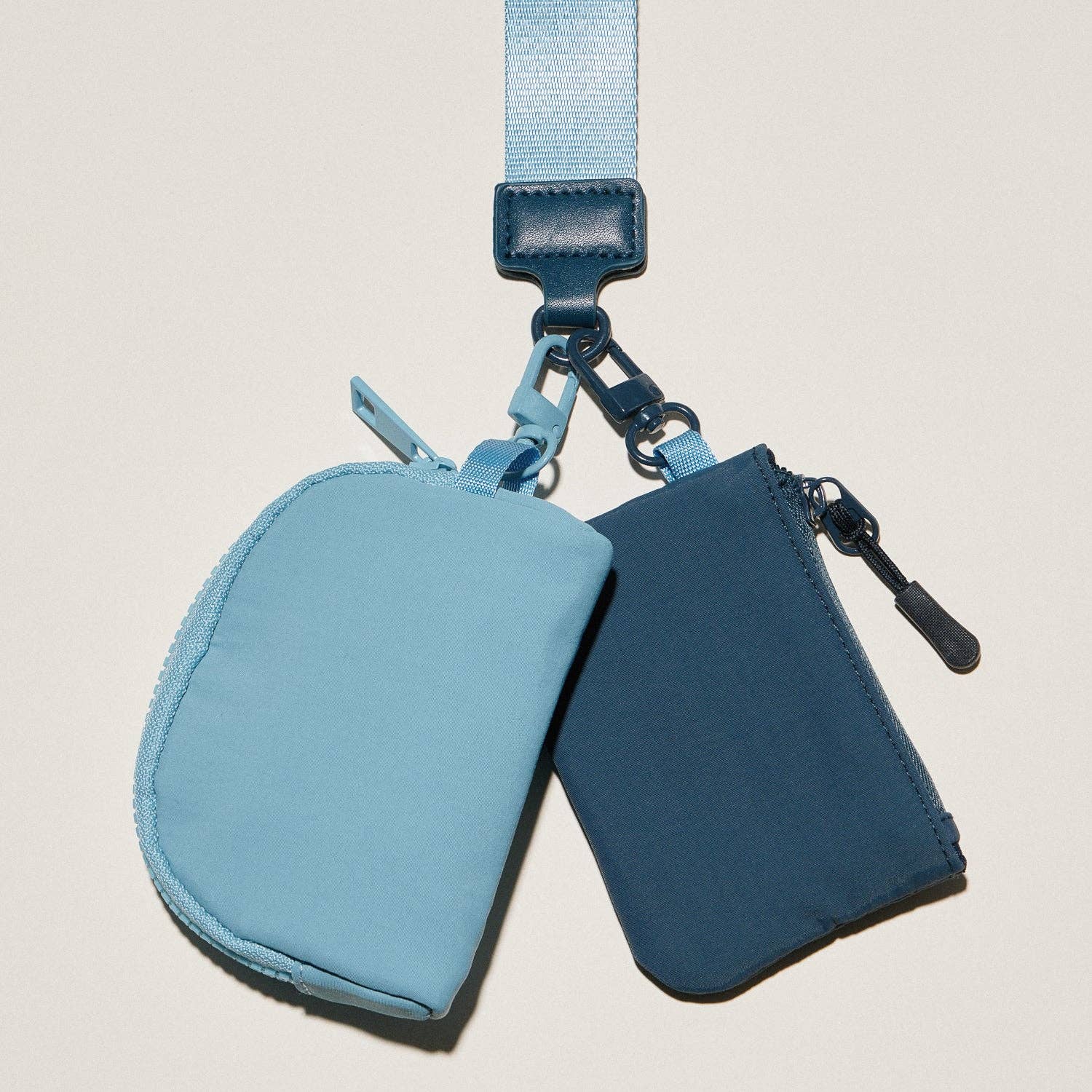 Fabric Dual Pouch Wristlet Wallet | Keychain Holder