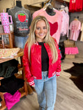 Strawberry Red Bomber Jacket