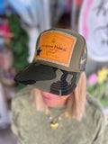 "Champagne Problems" Camo Glitter Trucker Hat 