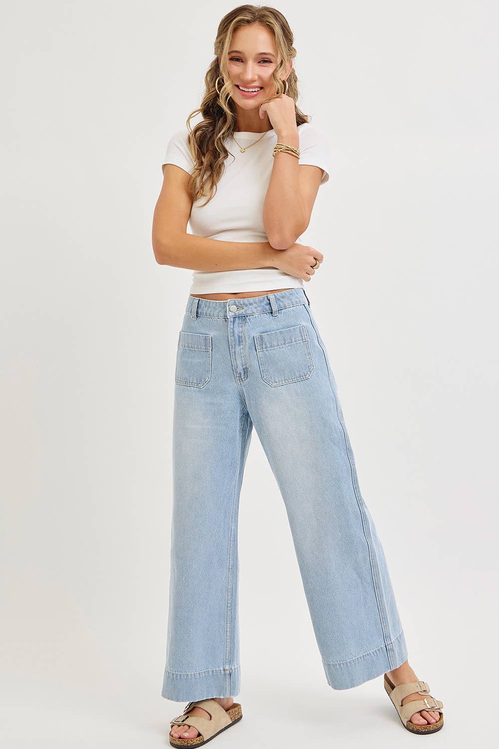 WIDE LEG  DENIM JEANS