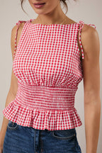 Strawberry Girl Gingham Top