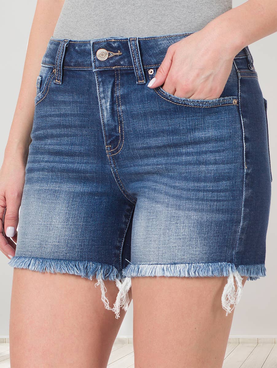 Frayed Hem Denim Shorts