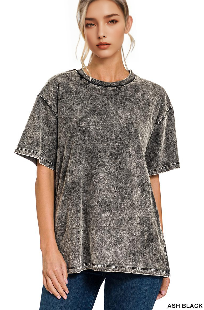 `Vintage Wash Oversize Cotton Tee