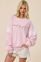 PUFF' Saved By Grace Graphic Oversized Lightweight Sweatshir