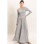 Long Sleeve Top & Wide Leg Pants Set