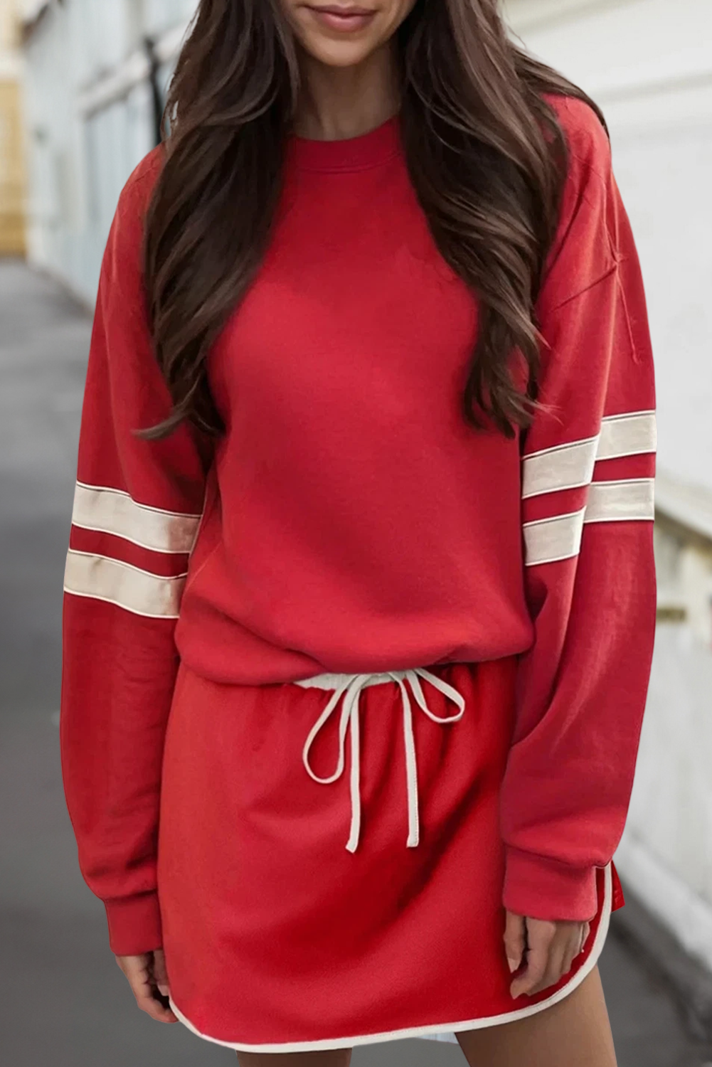 Ruby Red Stripe Skort Set