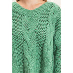 Cable Knit V-Neck Sweater