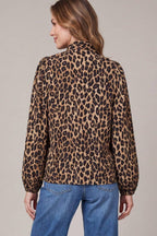 Animal Print Neck Bow Top