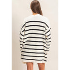 Open Front Stripe Cardigan