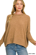 Brushed Melange Hacci Dolman Sleeve Sweater