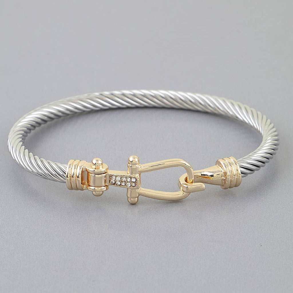 Two Toned Horseshoe Twisted Bracelet