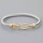 Two Toned Horseshoe Twisted Bracelet