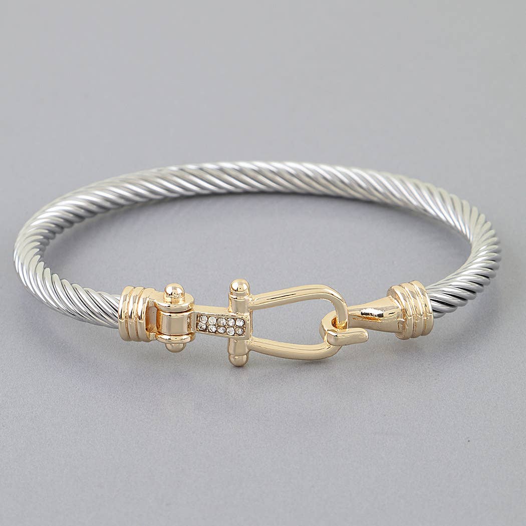 Two Toned Horseshoe Twisted Bracelet
