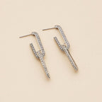 18k Gold Dipped Linked CZ Dangling Earrings | CZ Dangling Earrings