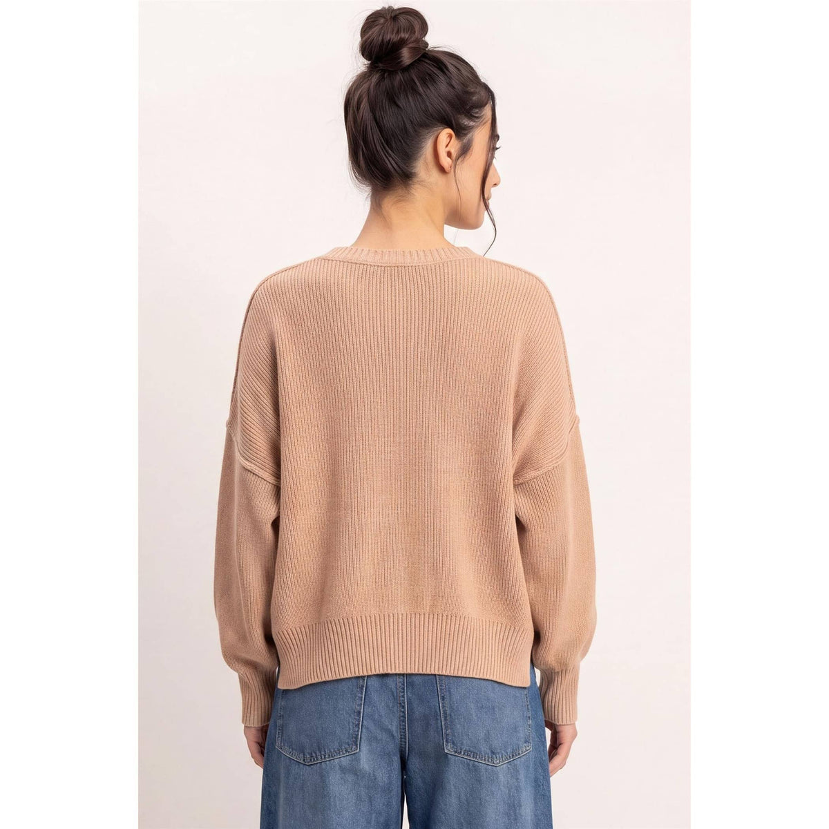 Ribbed Crew Neck Sweater