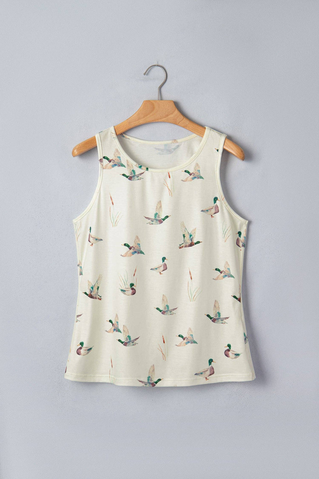 PRETTY BASH Western Mallard Round Neck Tank Top