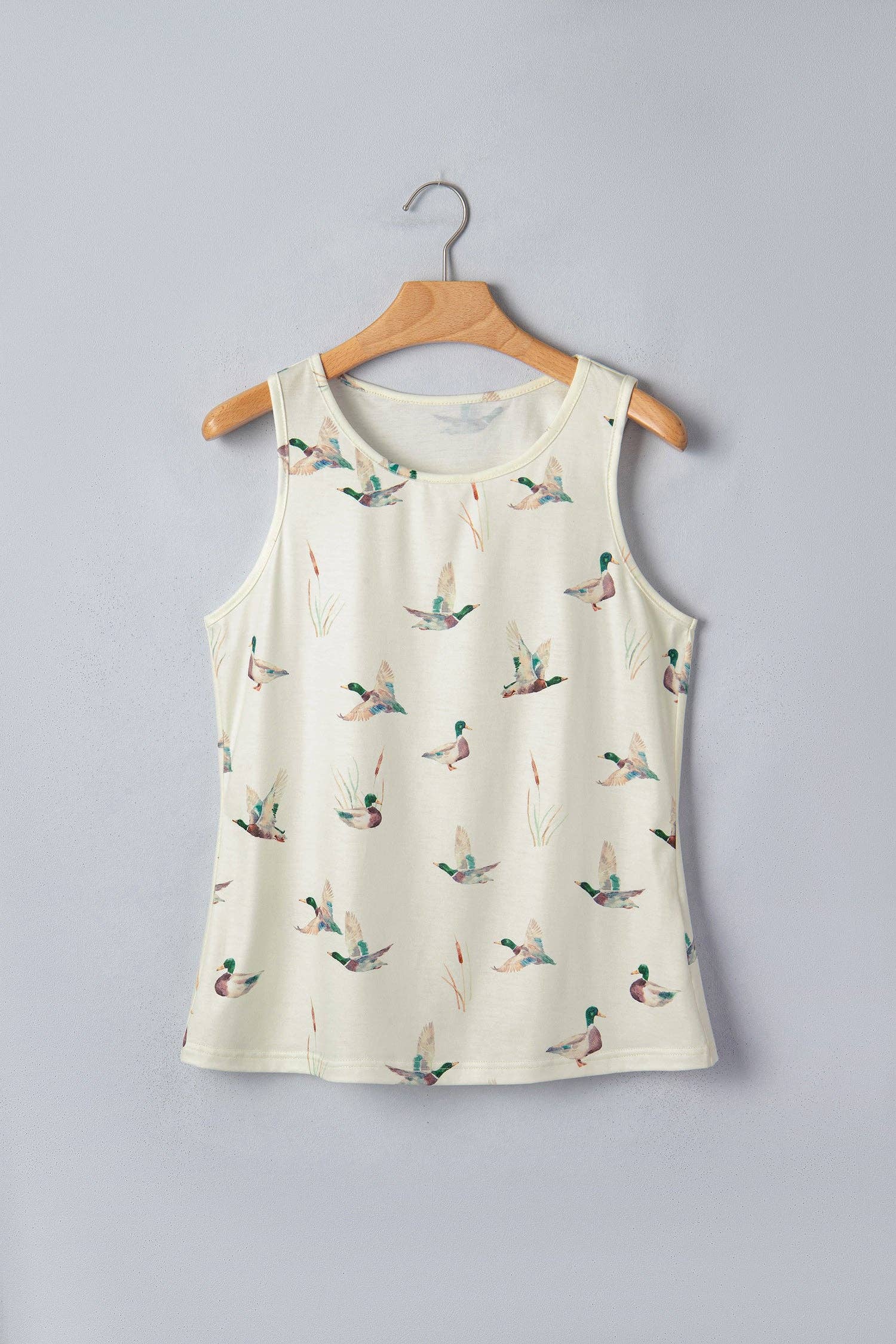 PRETTY BASH Western Mallard Round Neck Tank Top
