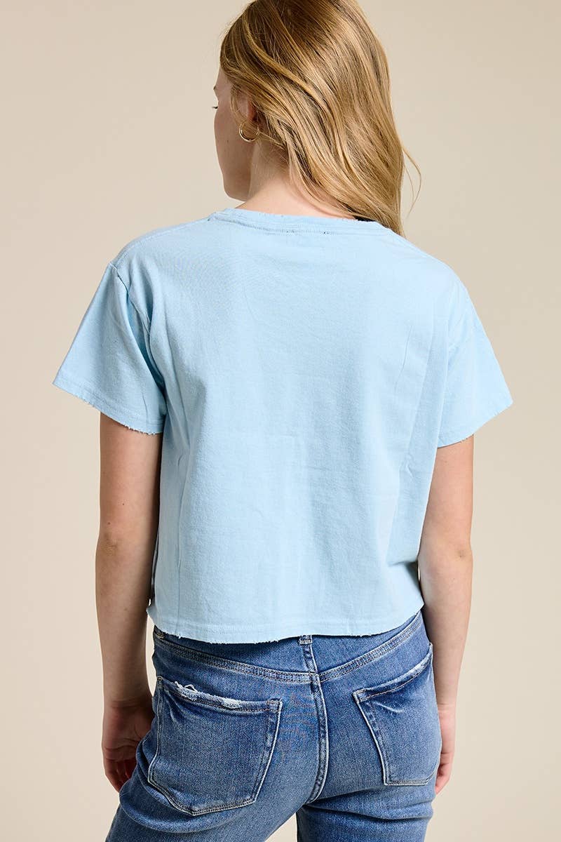 Free Bird America Vintage Graphic S/S Seamless Faux Crop