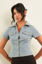 11314-PINSTRIPE DENIM SHIRTS