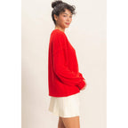 Raw Edge Waffle Sweatshirt