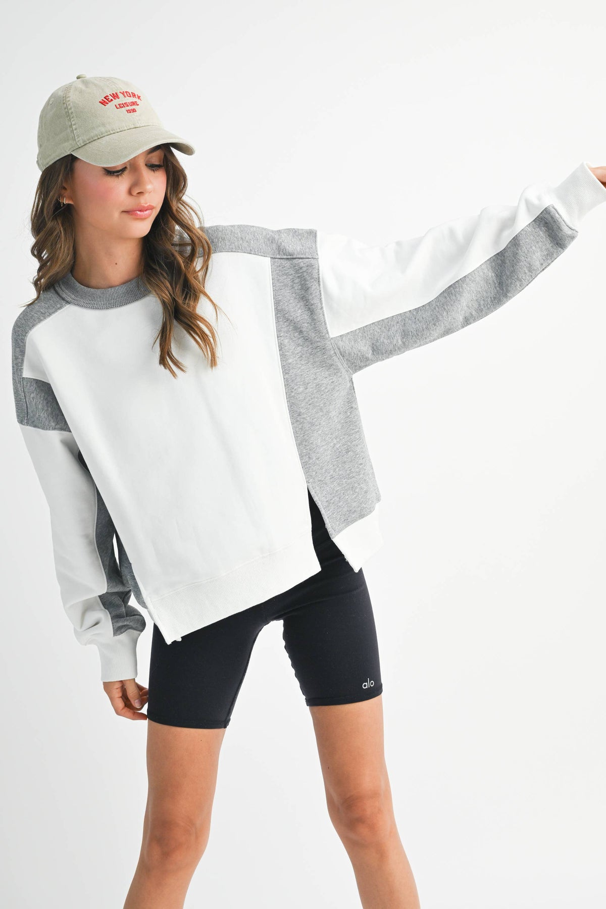 9106FK Colorblock Terry Pullover Sweatshirt
