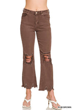 `Acid Wash High Waist Distressed Straight Leg Pants
