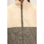Quilted Sherpa Zip Up Jacket