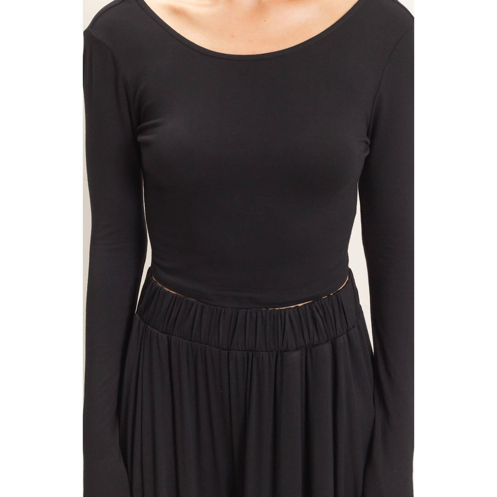 Long Sleeve Top & Wide Leg Pants Set