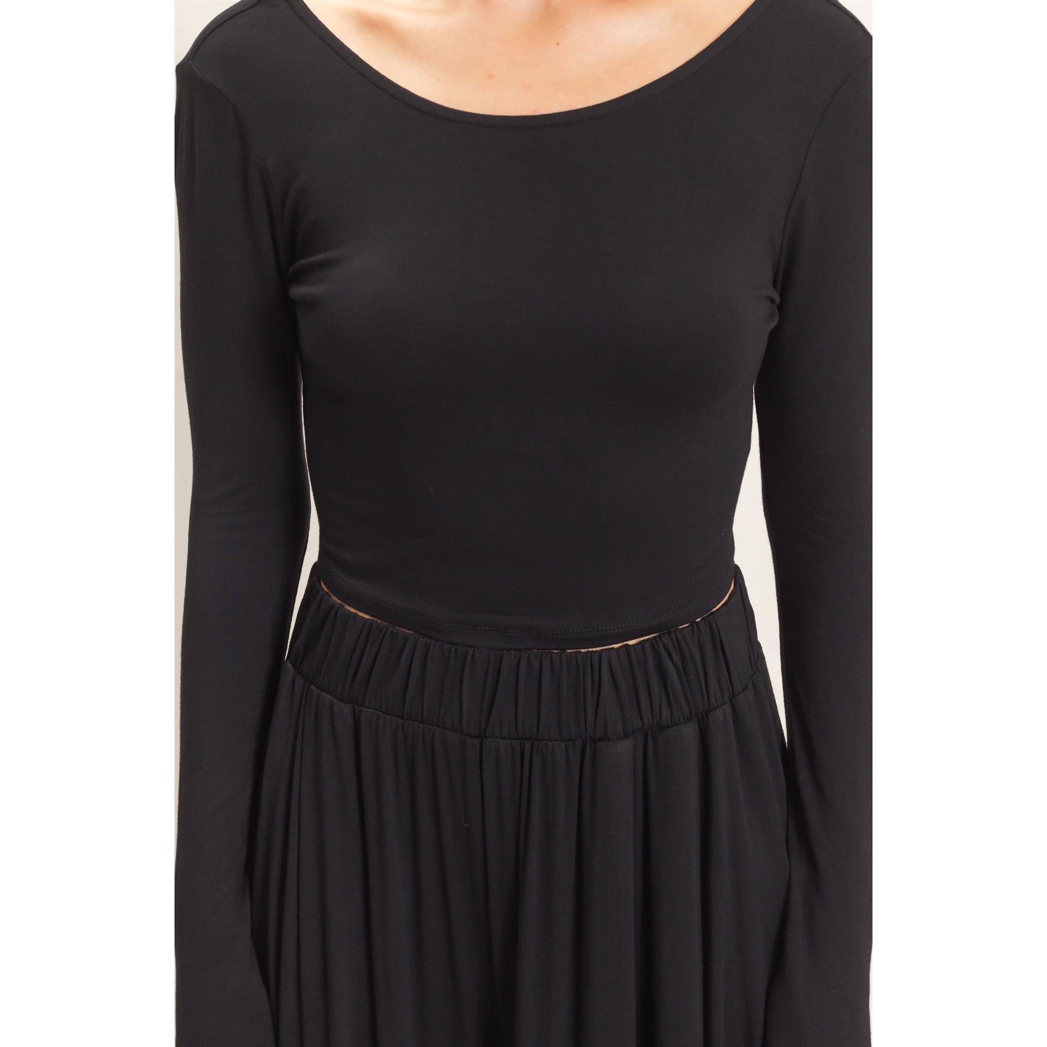 Long Sleeve Top & Wide Leg Pants Set