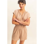 Half Zip Hooded Romper