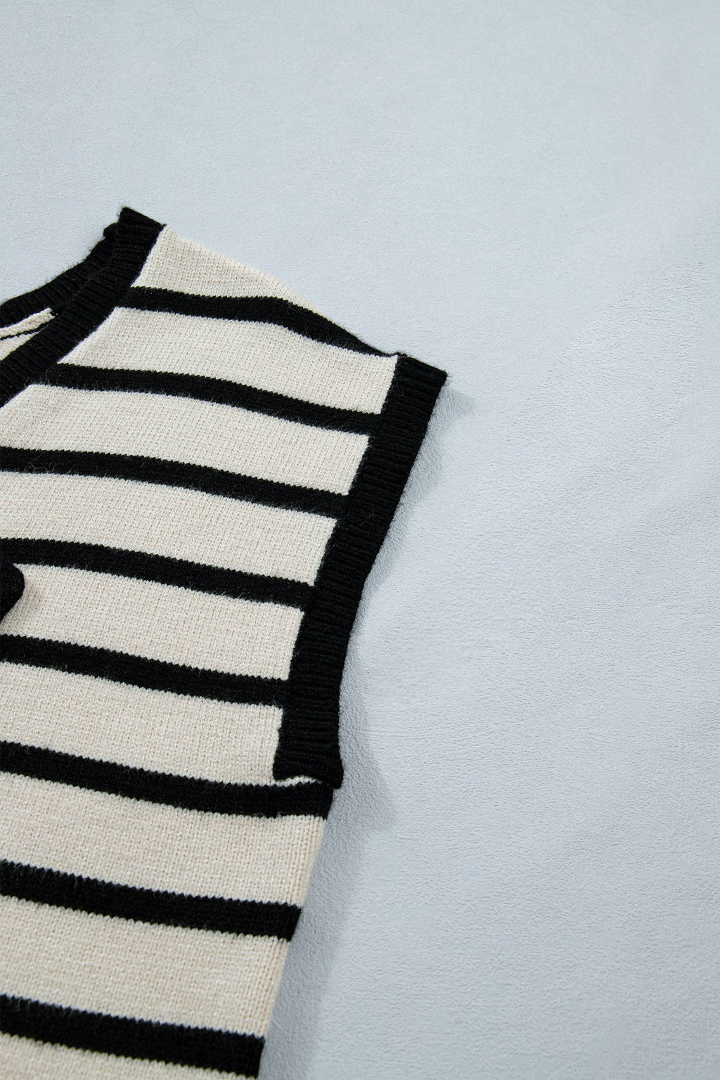 Reversible Striped Plush Knit Top with Bow Accent (S-XL)