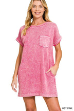 Halo Washed Premium Cotton T-shirts Dress