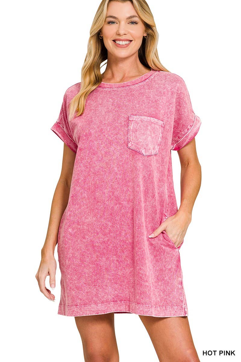 Halo Washed Premium Cotton T-shirts Dress