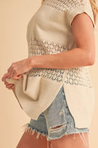 3231FN Ameena Open Stitch Mesh Tank